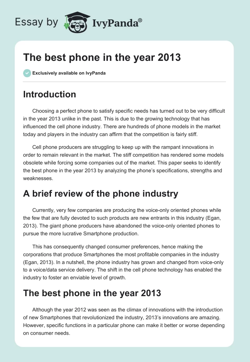 The best phone in the year 2013. Page 1