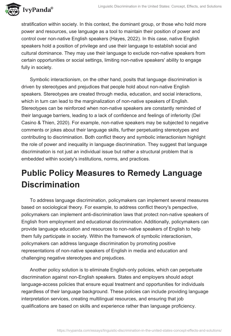 Linguistic Discrimination in the United States: Concept, Effects, and Solutions. Page 3