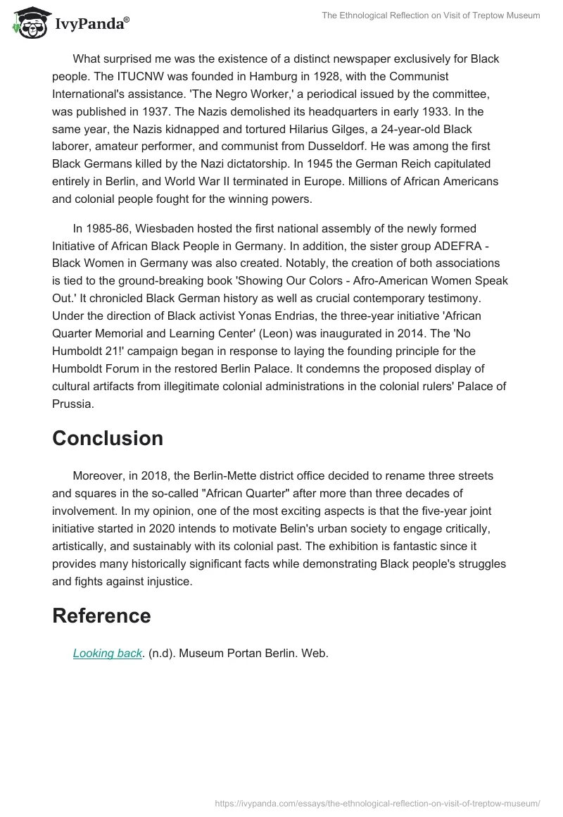 The Ethnological Reflection on Visit of Treptow Museum. Page 2