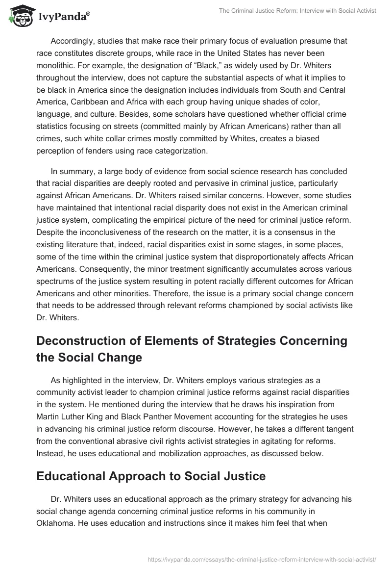 The Criminal Justice Reform: Interview with Social Activist. Page 4