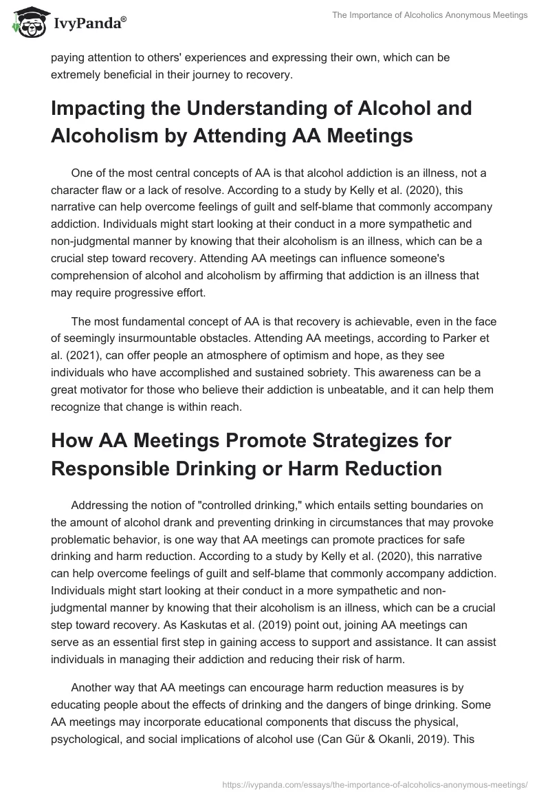 The Importance of Alcoholics Anonymous Meetings. Page 2