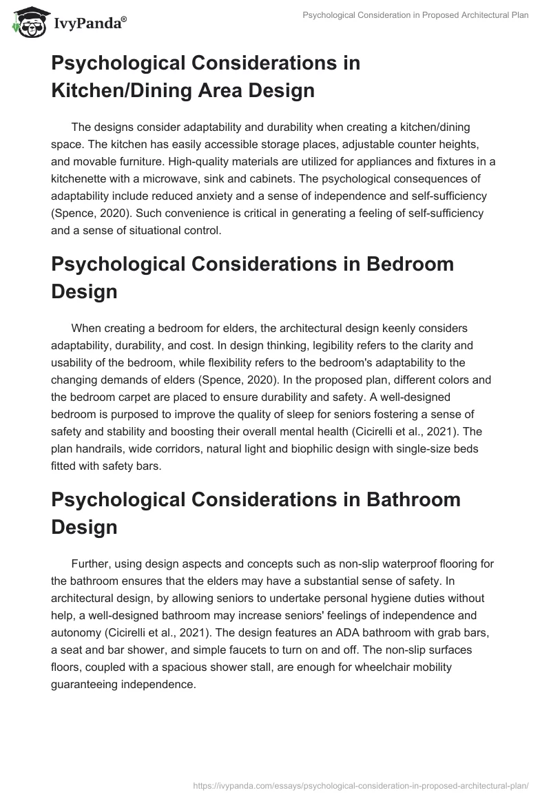 Psychological Consideration in Proposed Architectural Plan. Page 2