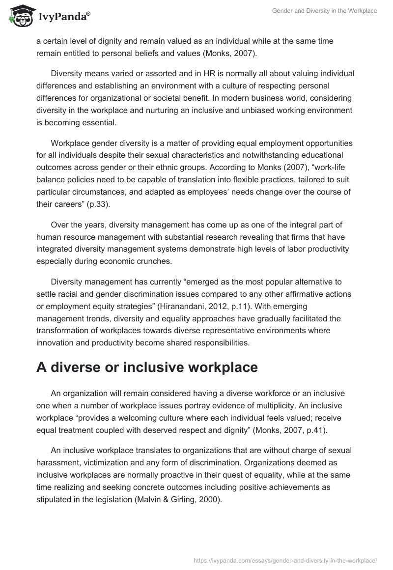 Gender and Diversity in the Workplace. Page 2