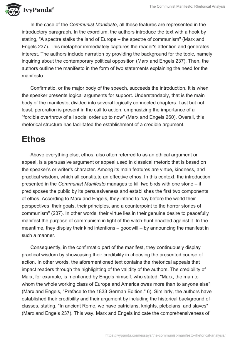 The Communist Manifesto: Rhetorical Analysis. Page 2