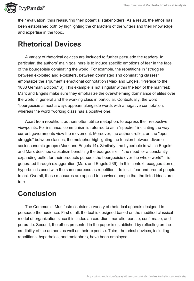 The Communist Manifesto: Rhetorical Analysis. Page 3