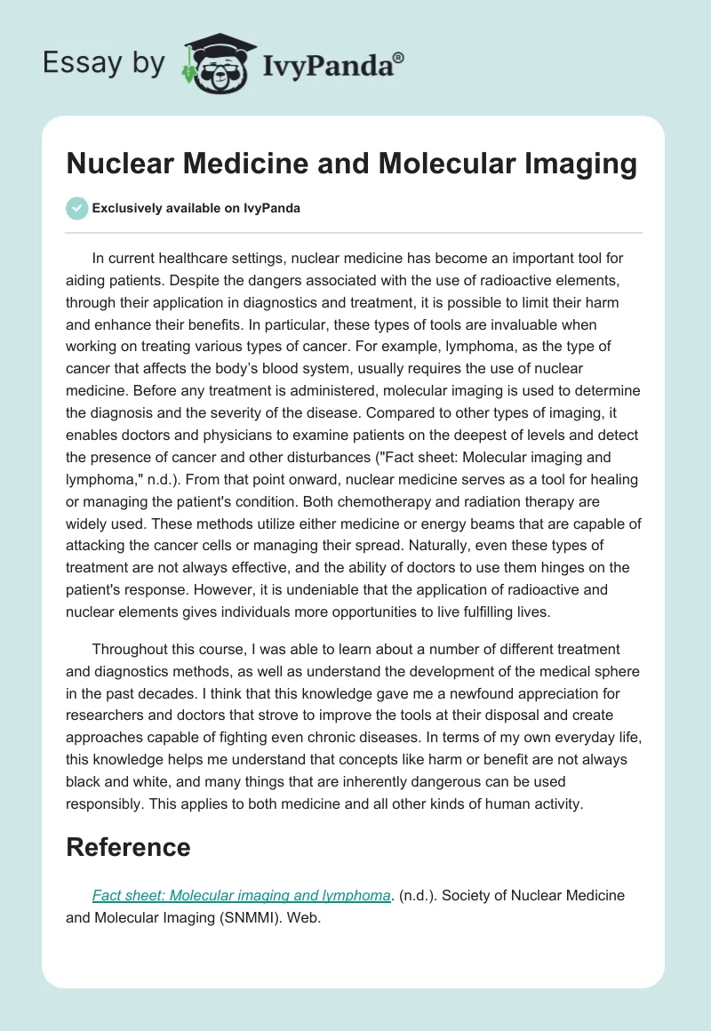 Nuclear Medicine and Molecular Imaging. Page 1