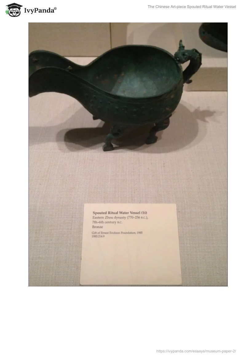The Chinese Art-piece "Spouted Ritual Water Vessel". Page 3