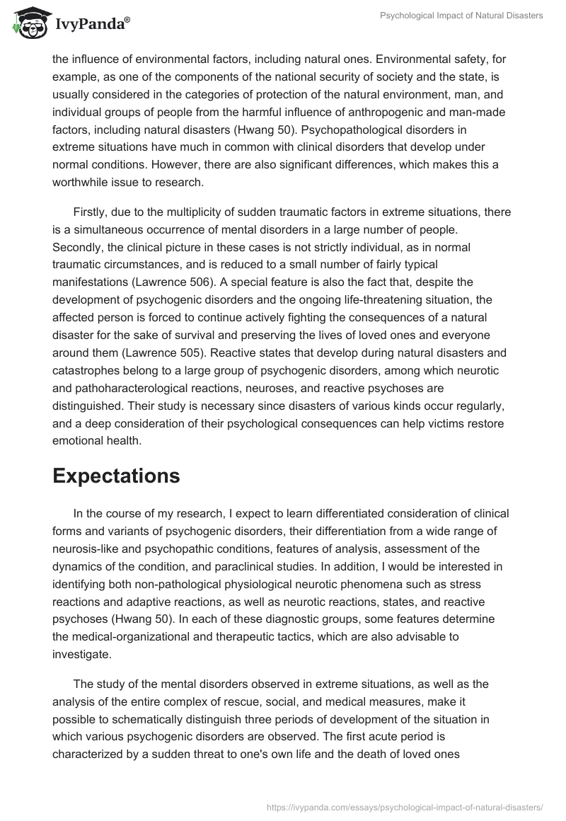 Psychological Impact of Natural Disasters. Page 2