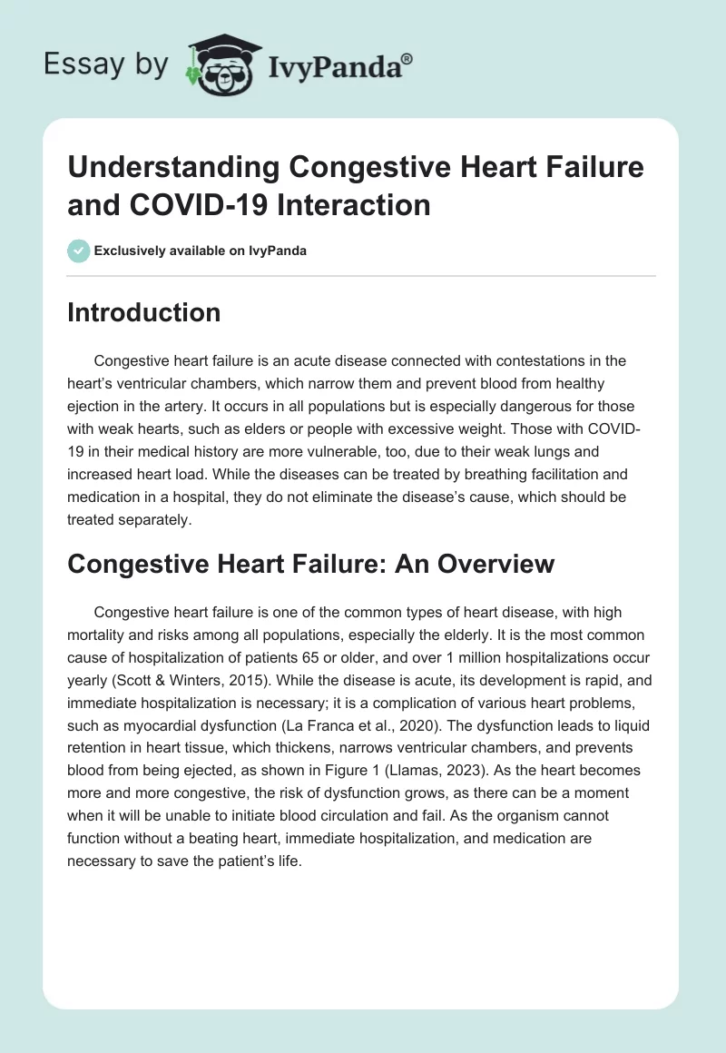 Understanding Congestive Heart Failure and COVID-19 Interaction. Page 1