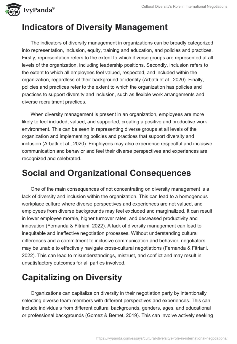 Cultural Diversity's Role in International Negotiations. Page 2