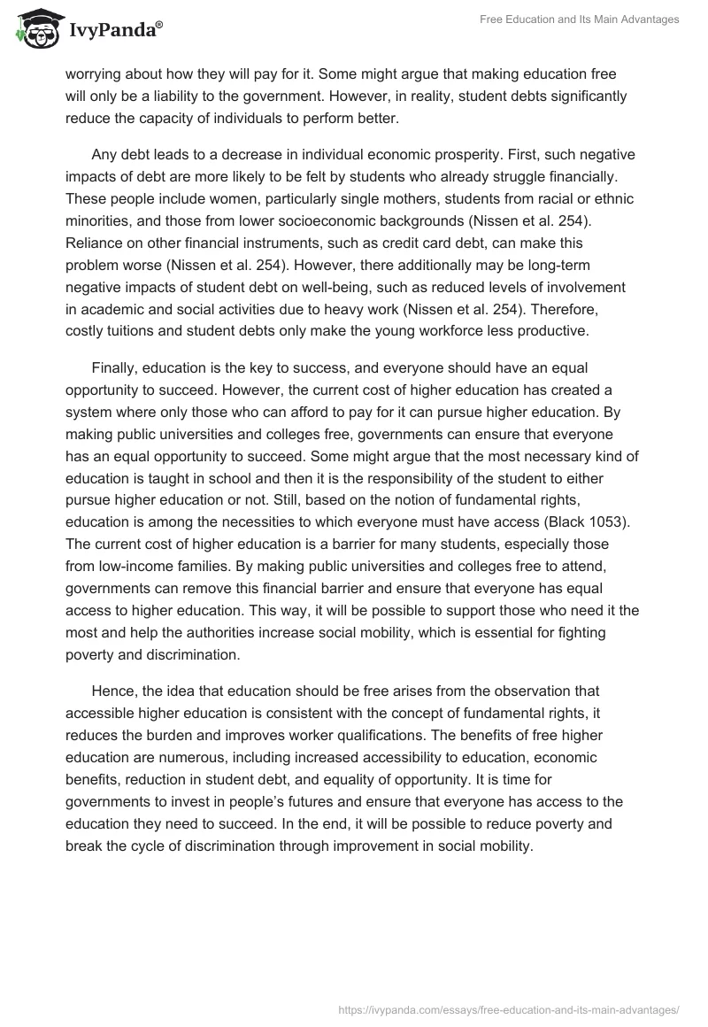 Free Education and Its Main Advantages. Page 2