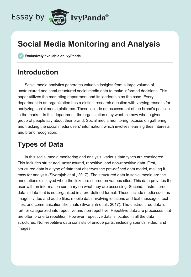 Social Media Monitoring and Analysis. Page 1