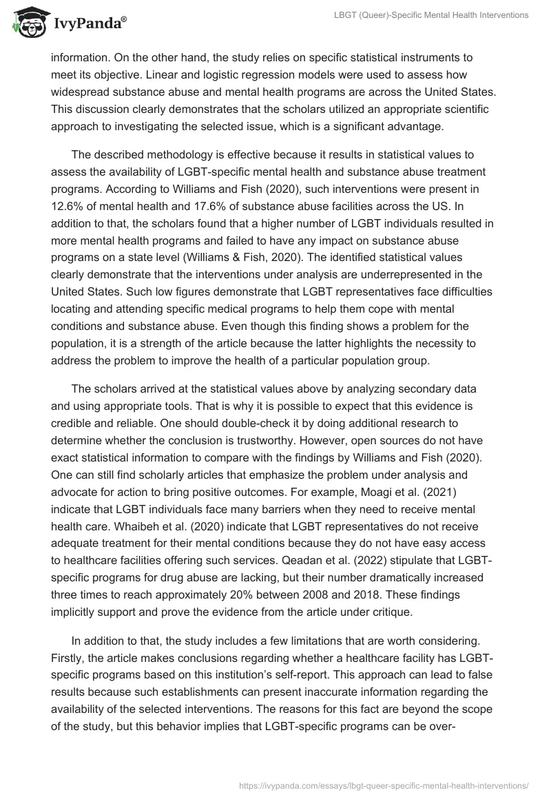LBGT (Queer)-Specific Mental Health Interventions. Page 2