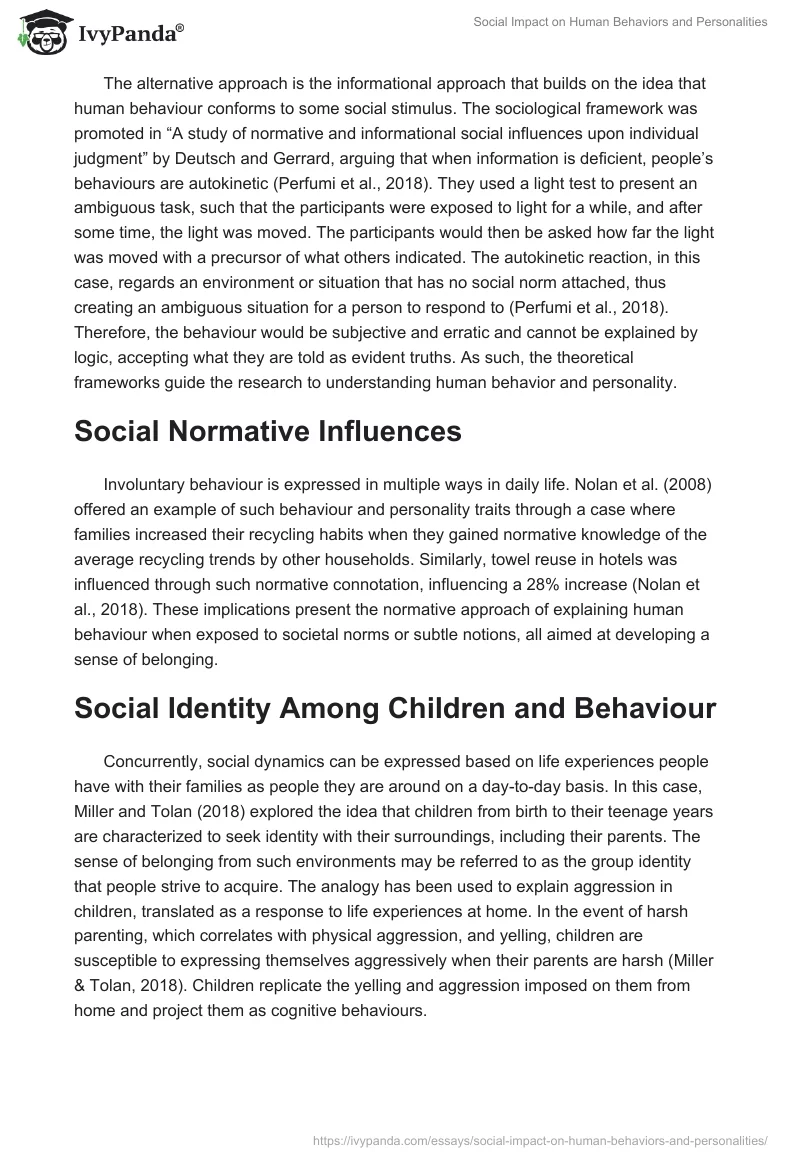 Social Impact on Human Behaviors and Personalities. Page 2