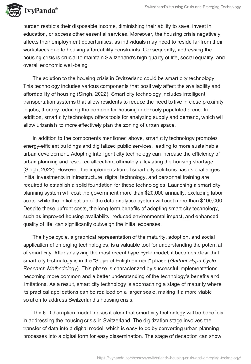 Switzerland's Housing Crisis and Emerging Technology. Page 2
