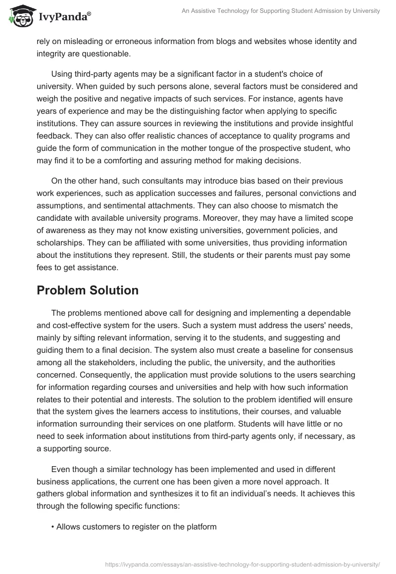 An Assistive Technology for Supporting Student Admission by University. Page 3