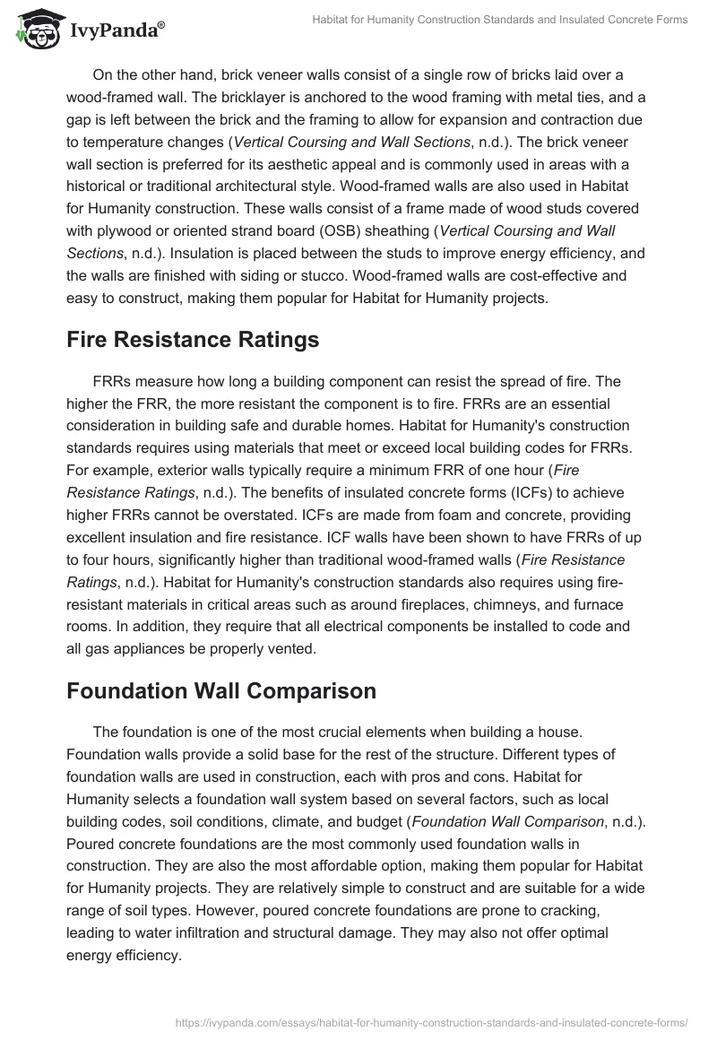 Habitat for Humanity Construction Standards and Insulated Concrete Forms. Page 2