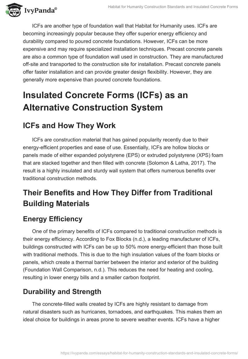 Habitat for Humanity Construction Standards and Insulated Concrete Forms. Page 3