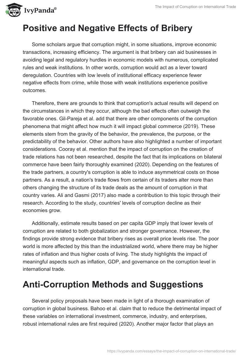 The Impact of Corruption on International Trade. Page 3