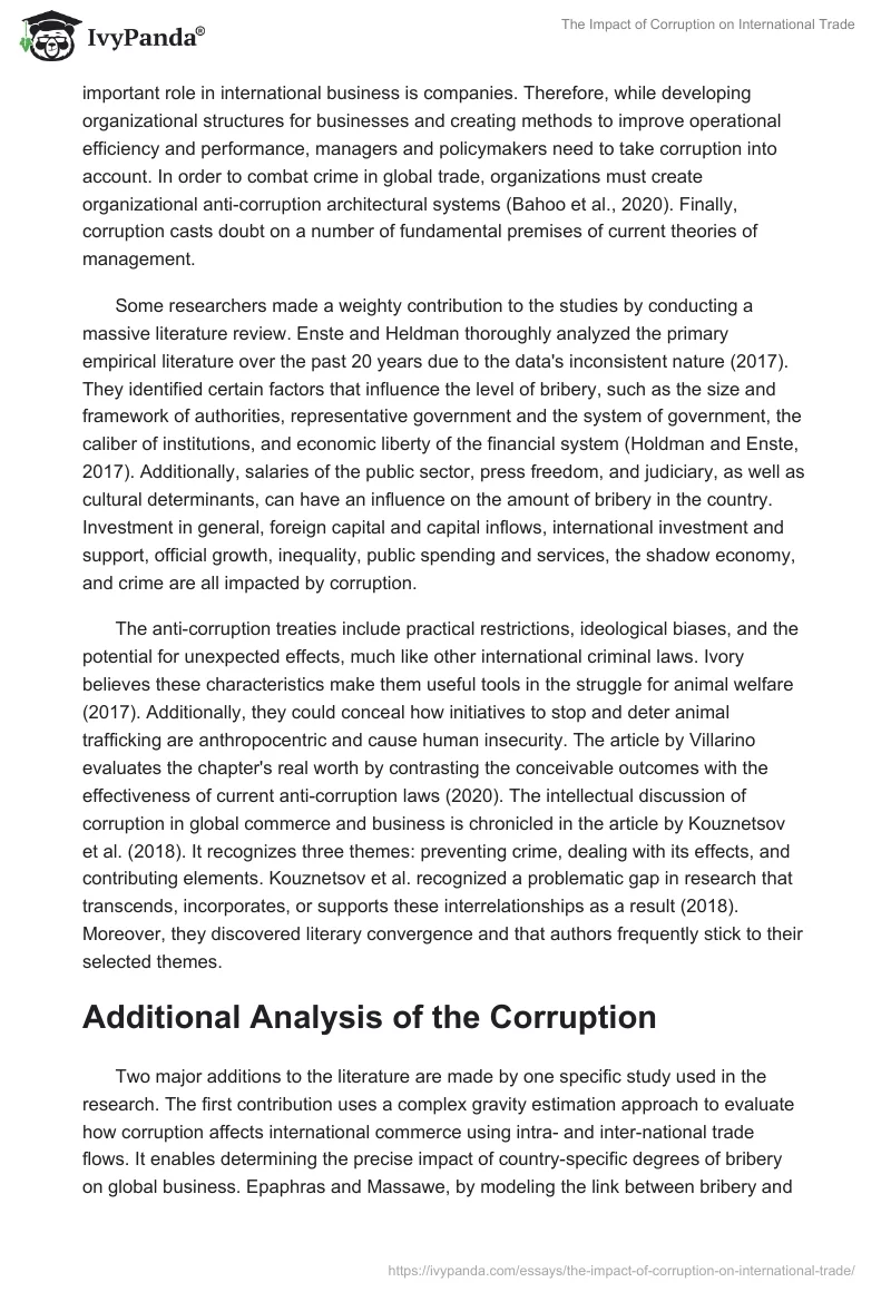The Impact of Corruption on International Trade. Page 4