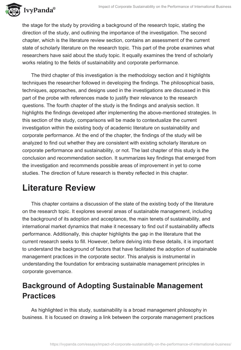 Impact of Corporate Sustainability on the Performance of International Business. Page 3