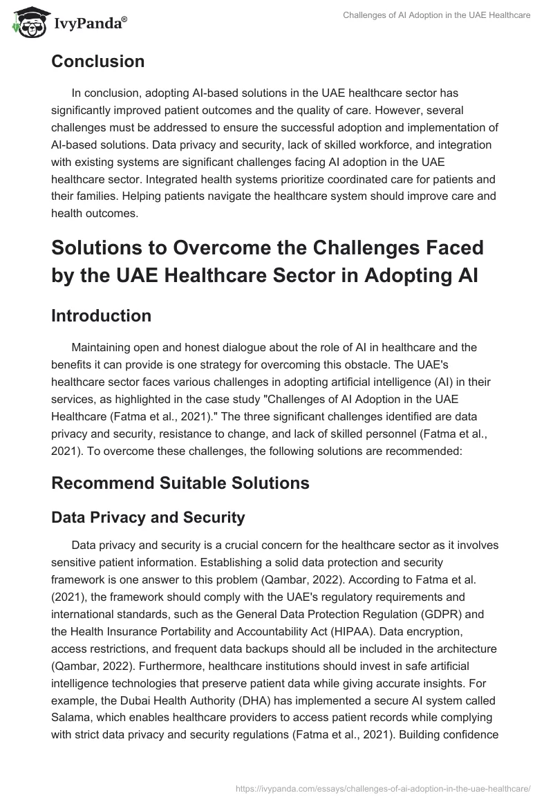 Challenges of AI Adoption in the UAE Healthcare. Page 5