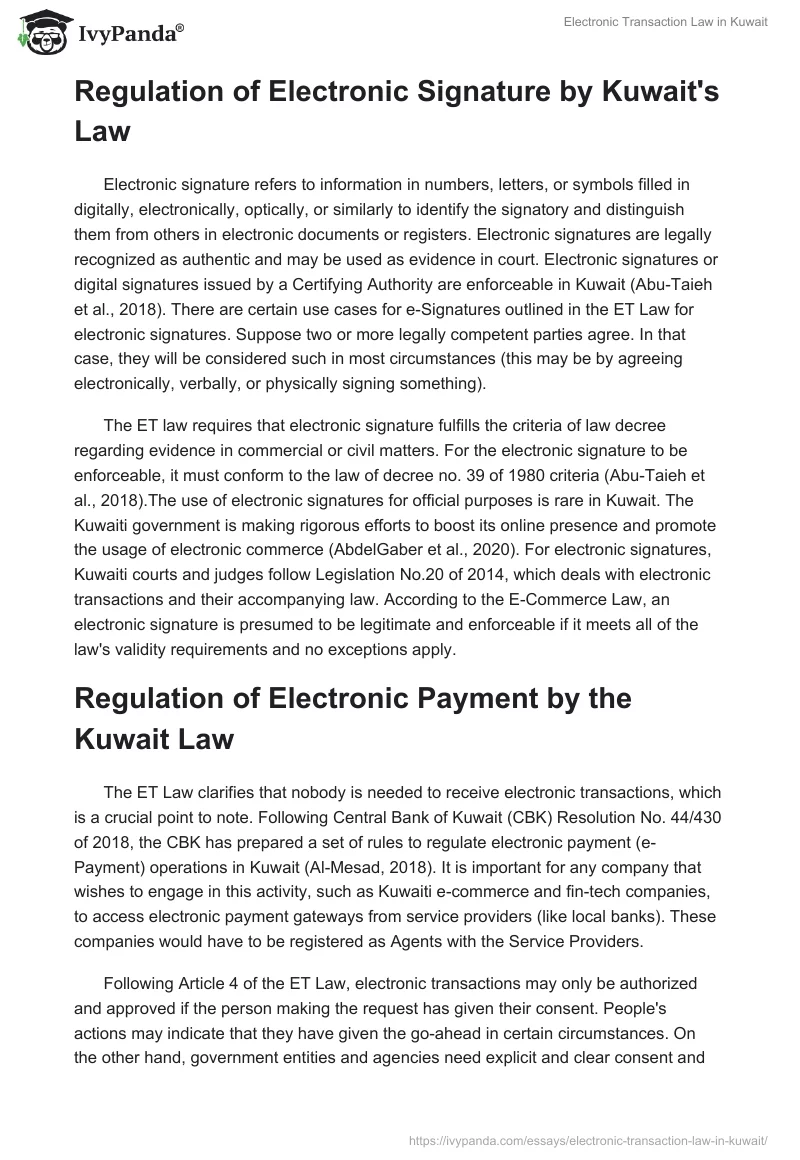 Electronic Transaction Law in Kuwait. Page 4