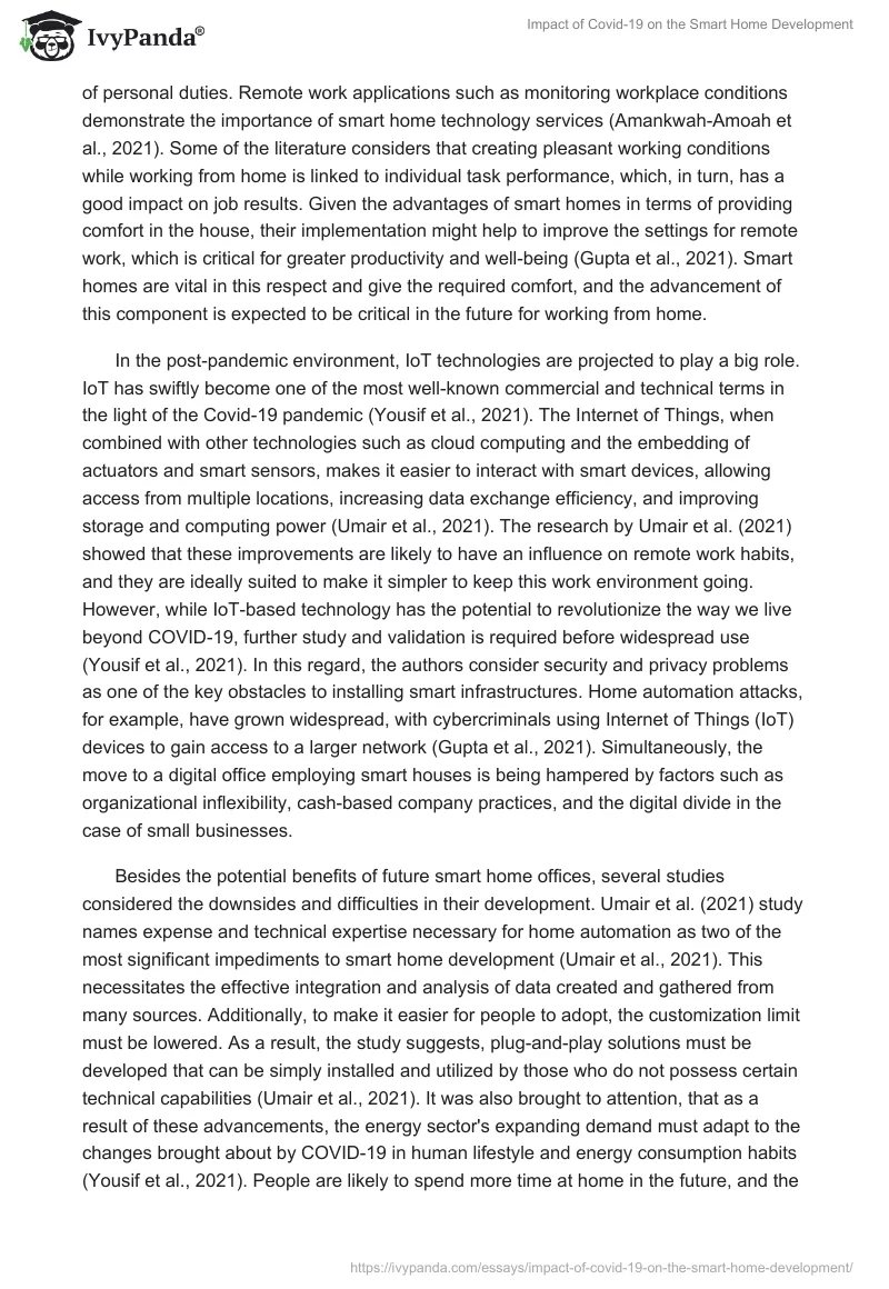 Impact of Covid-19 on the Smart Home Development. Page 4