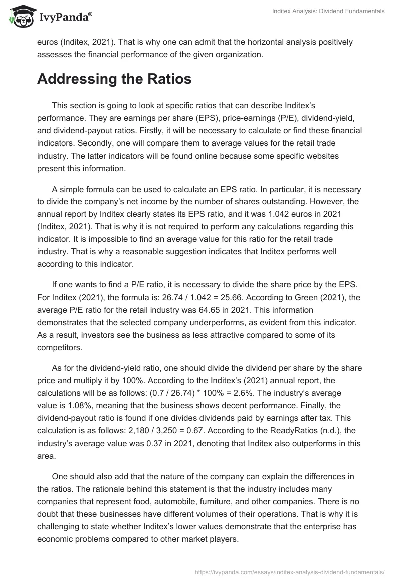 Inditex Analysis: Dividend Fundamentals. Page 3