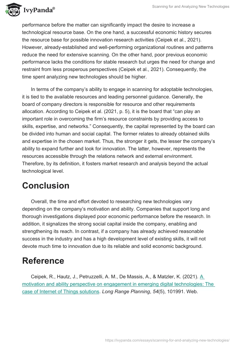 Scanning for and Analyzing New Technologies. Page 2