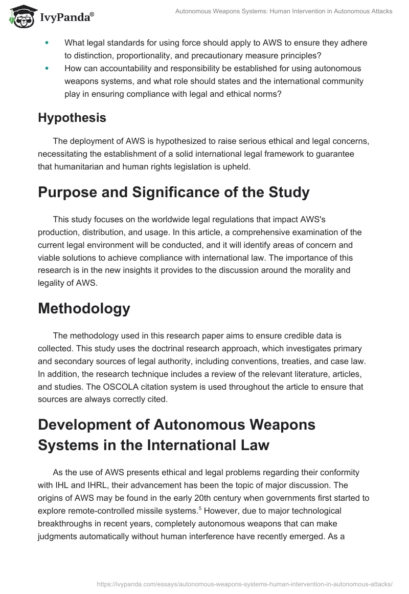 Autonomous Weapons Systems: Human Intervention in Autonomous Attacks. Page 2