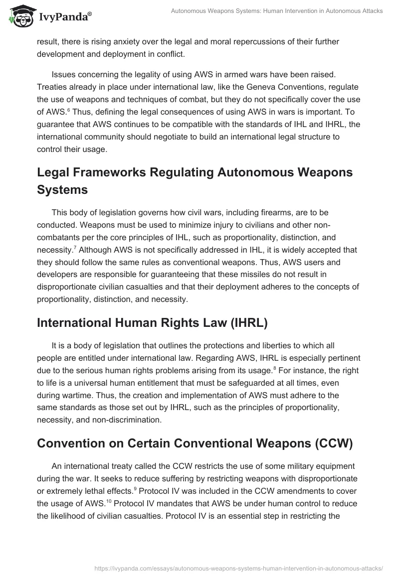 Autonomous Weapons Systems: Human Intervention in Autonomous Attacks. Page 3
