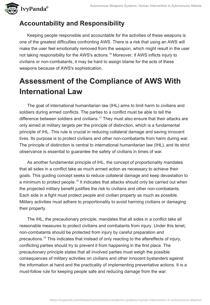 Autonomous Weapons Systems: Human Intervention in Autonomous Attacks. Page 5