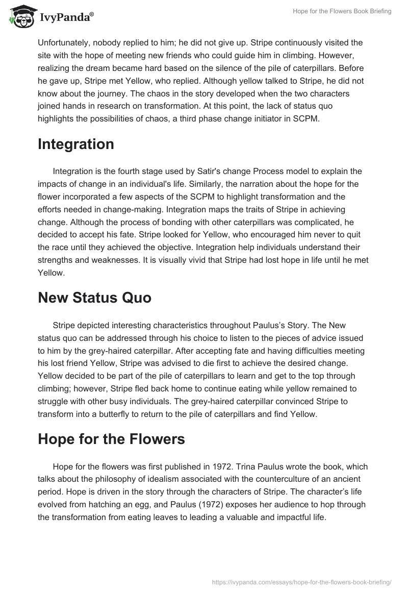 Hope for the Flowers Book Briefing. Page 3