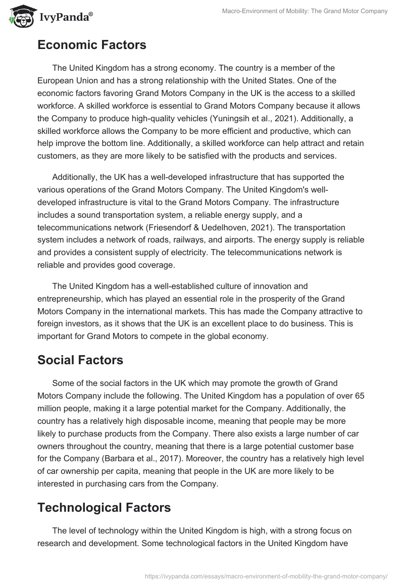 Macro-Environment of Mobility: The Grand Motor Company. Page 3