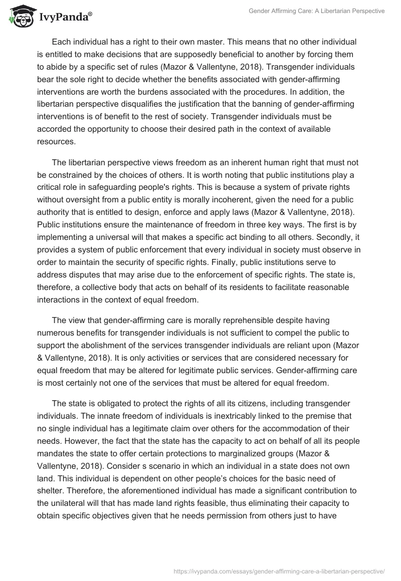 Gender Affirming Care: A Libertarian Perspective. Page 2