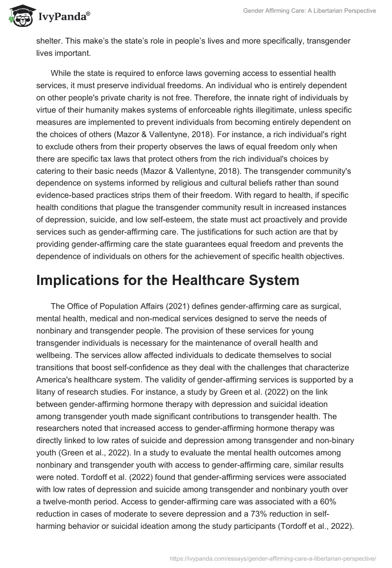 Gender Affirming Care: A Libertarian Perspective. Page 3