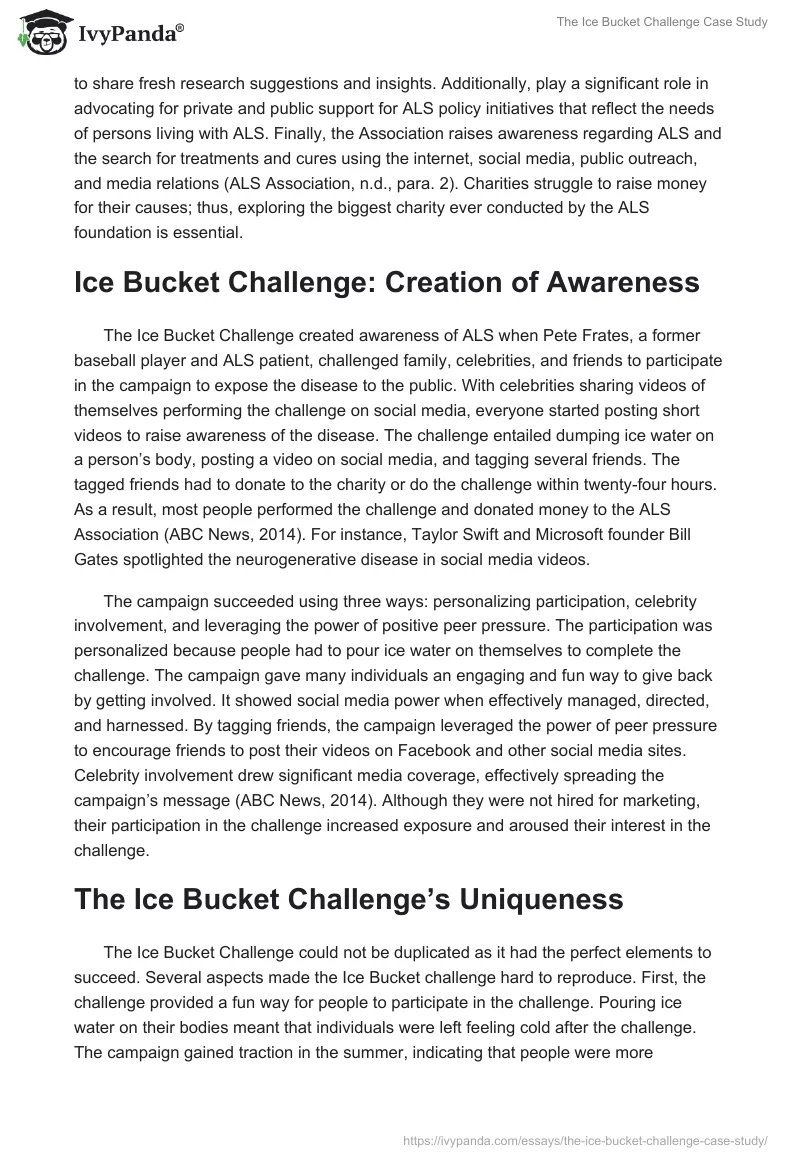 The Ice Bucket Challenge Case Study. Page 2