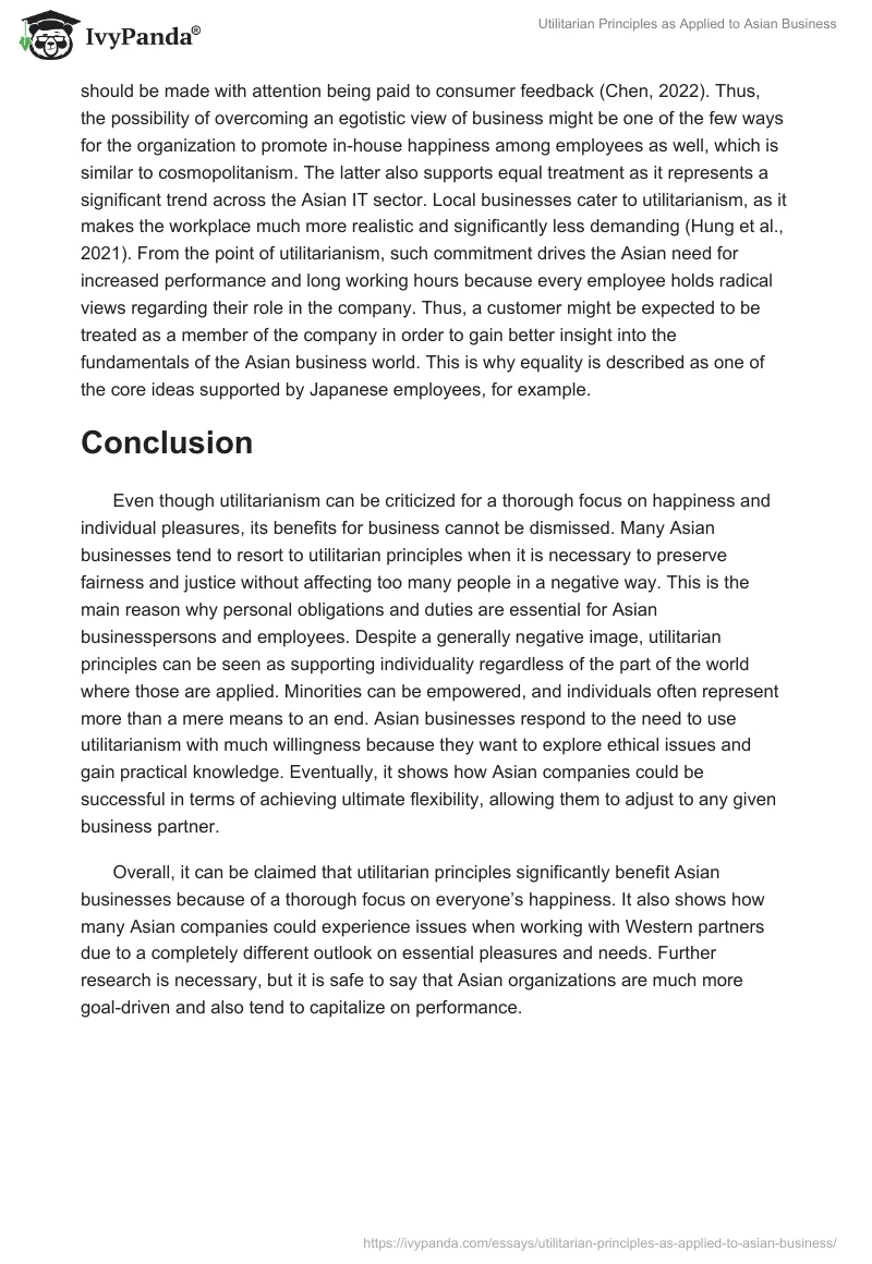 Utilitarian Principles as Applied to Asian Business. Page 3