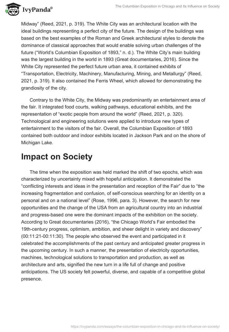 The Columbian Exposition in Chicago and Its Influence on Society. Page 3