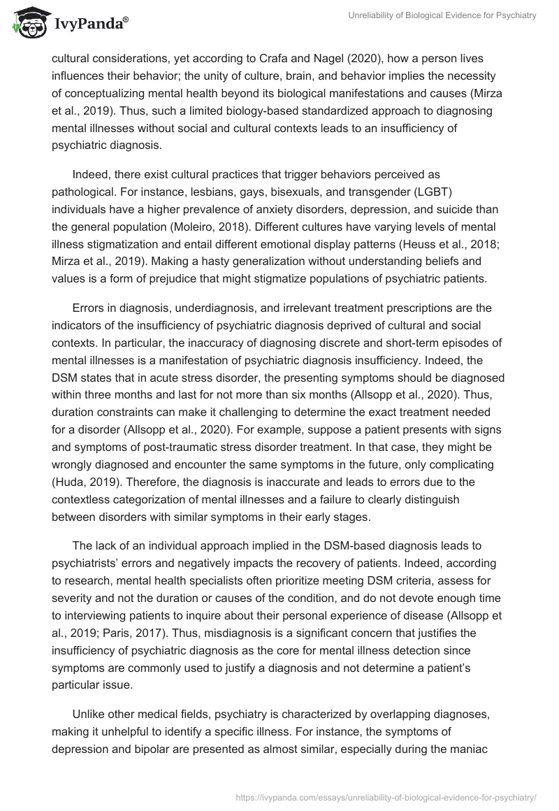 Unreliability of Biological Evidence for Psychiatry. Page 2
