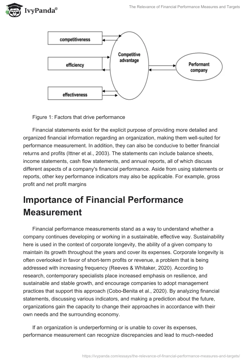 The Relevance of Financial Performance Measures and Targets. Page 3