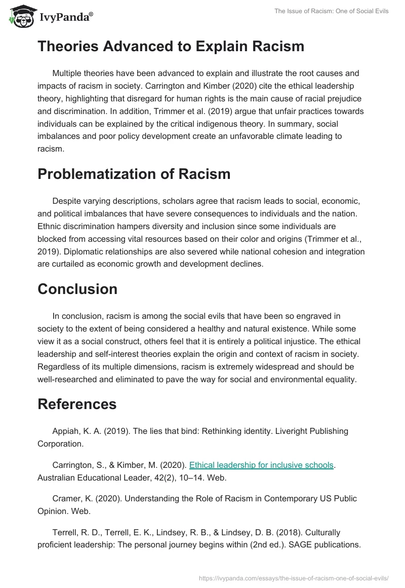 The Issue of Racism: One of Social Evils. Page 2