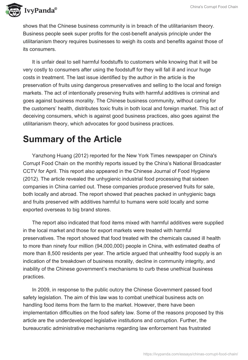 China's Corrupt Food Chain. Page 2