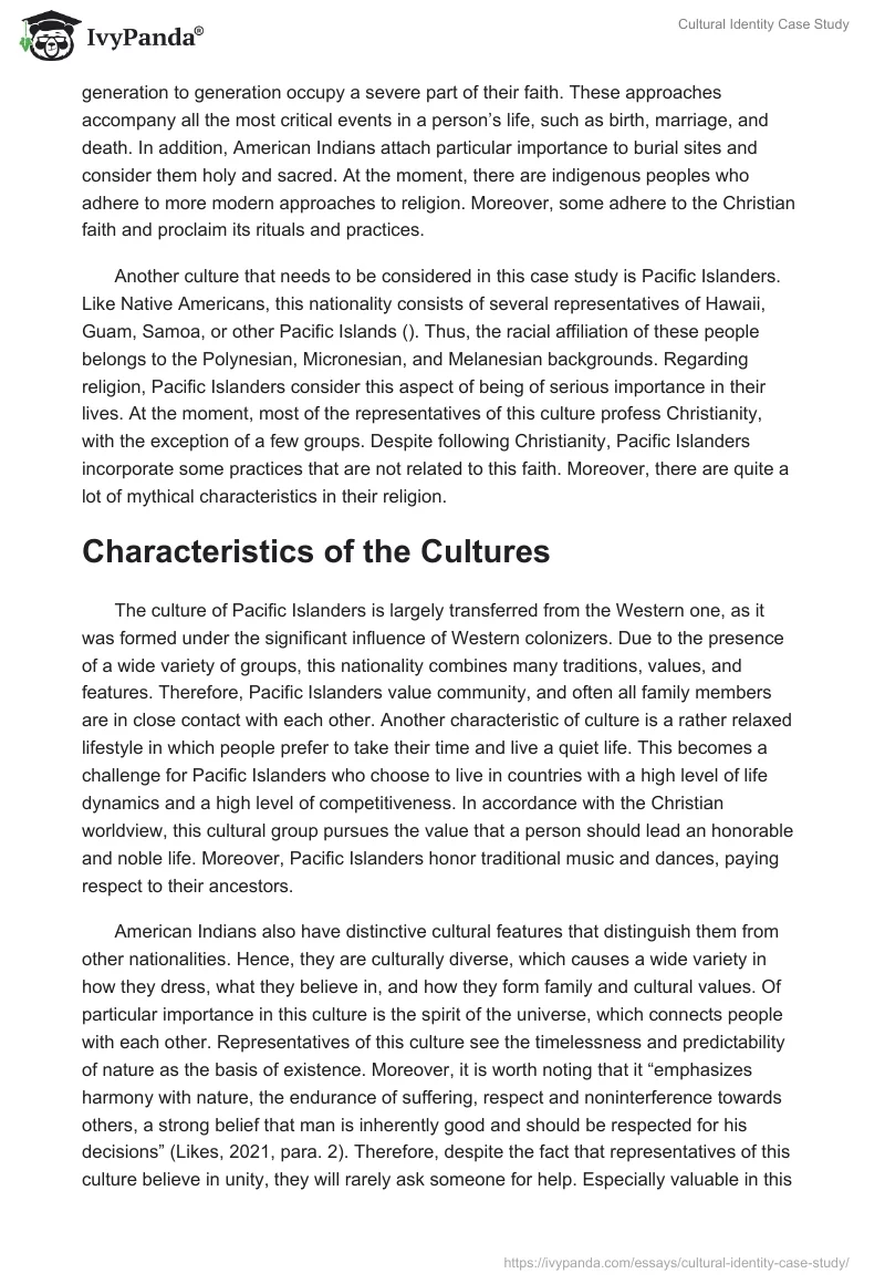 Cultural Identity Case Study. Page 2