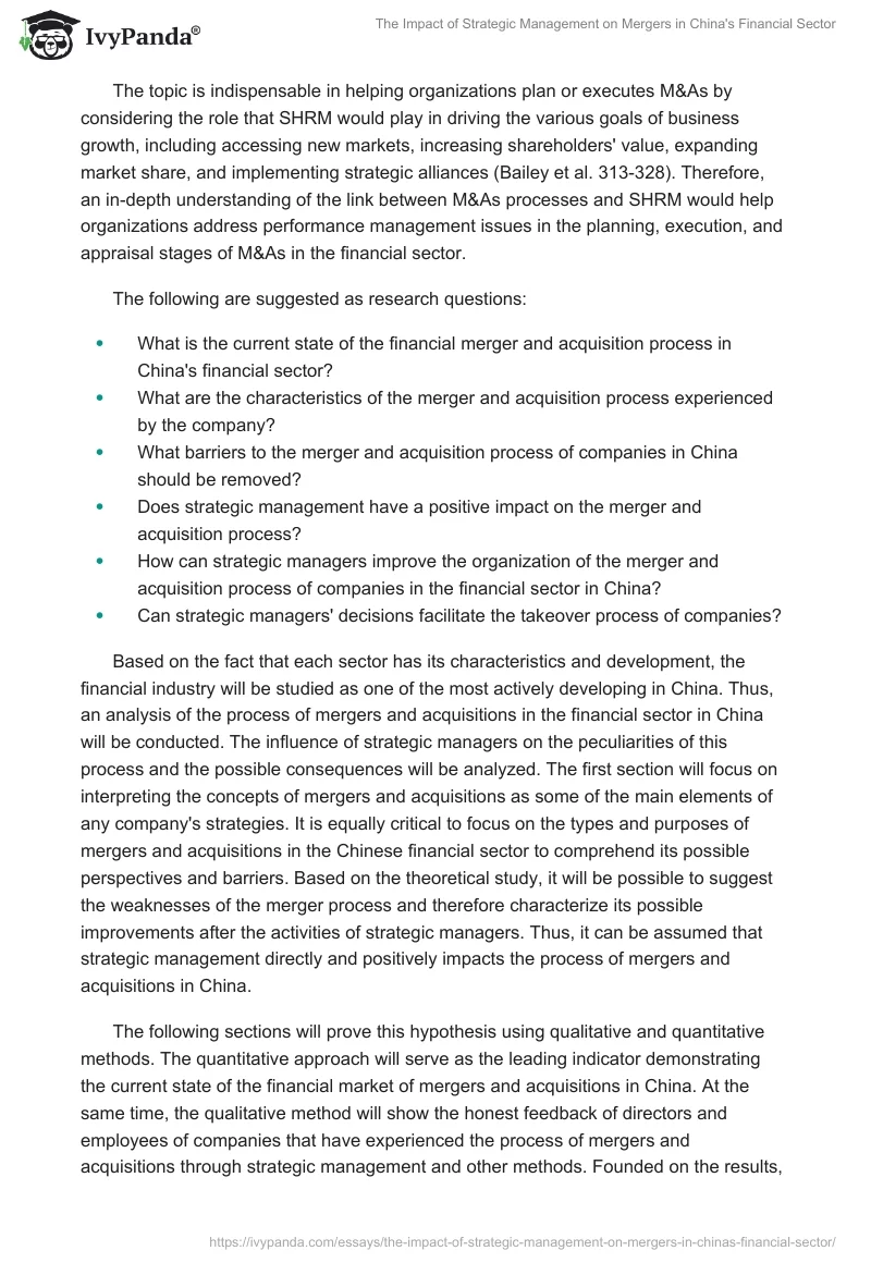 The Impact of Strategic Management on Mergers in China's Financial Sector. Page 4