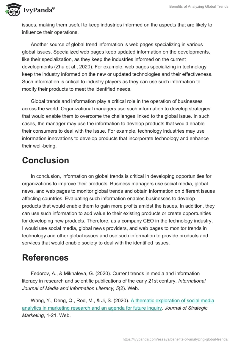 Benefits of Analyzing Global Trends. Page 2