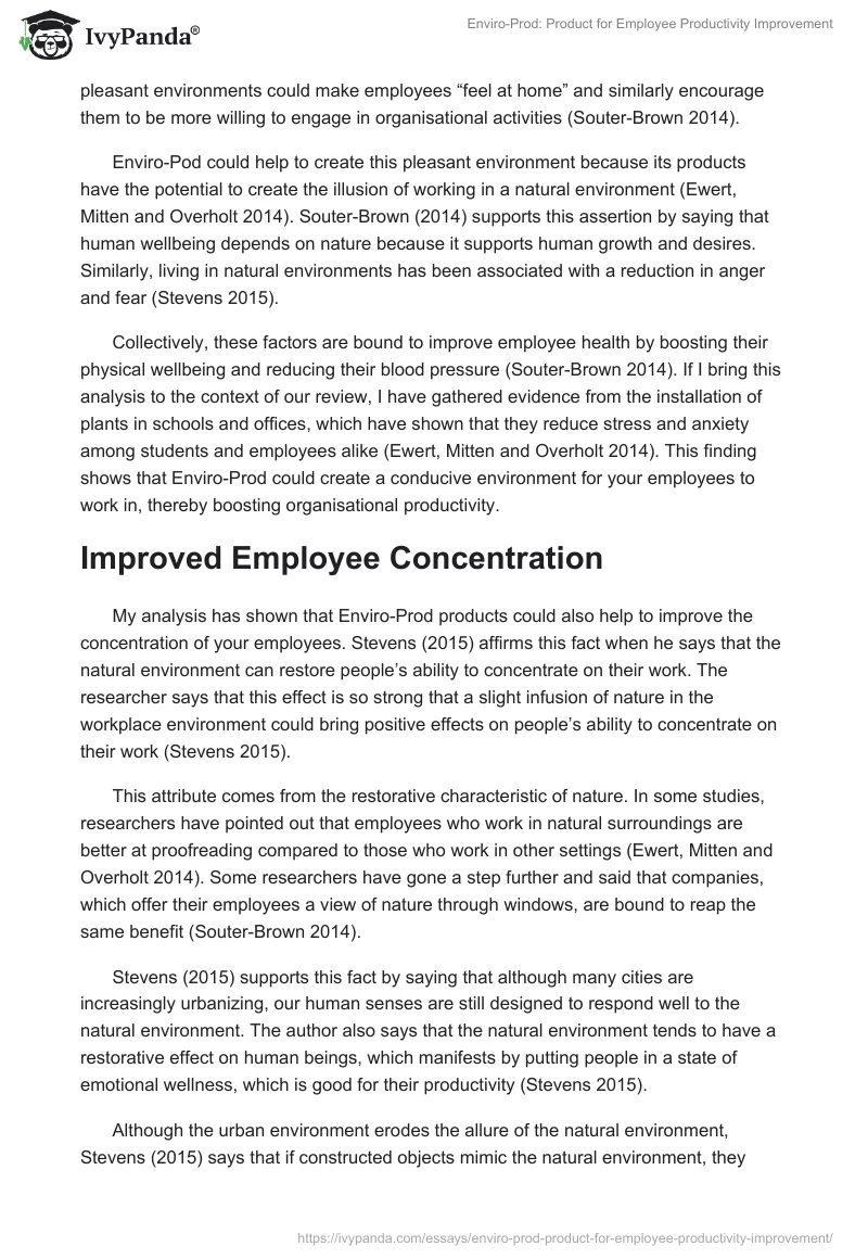 Enviro-Prod: Product for Employee Productivity Improvement. Page 2