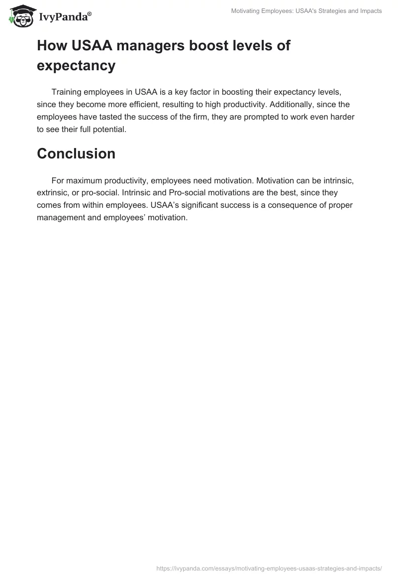 Motivating Employees: USAA's Strategies and Impacts. Page 2