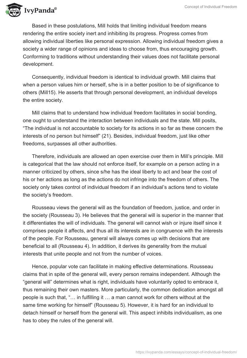 Concept of Individual Freedom. Page 2